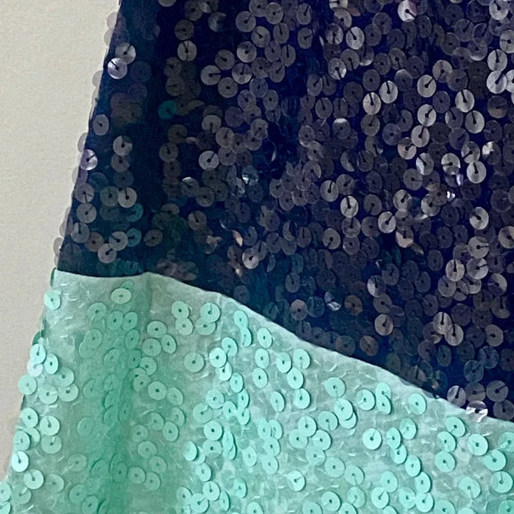 J. Crew Navy and Mint Sequin Tank Top